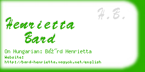 henrietta bard business card